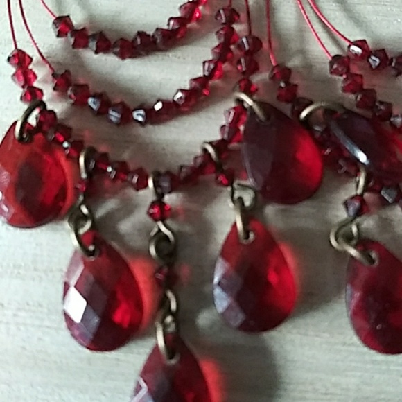 Burgandy Pierced Earrings - Picture 2 of 4